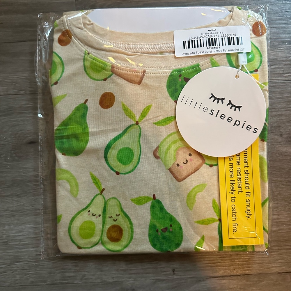 Little Sleepies Avocado Toast Pajama Set long sleeve